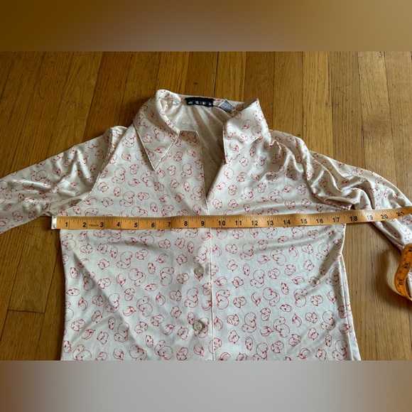 70s Vintage Halston Sleeping Kitties Novelty Print Blouse - Picture 4 of 7